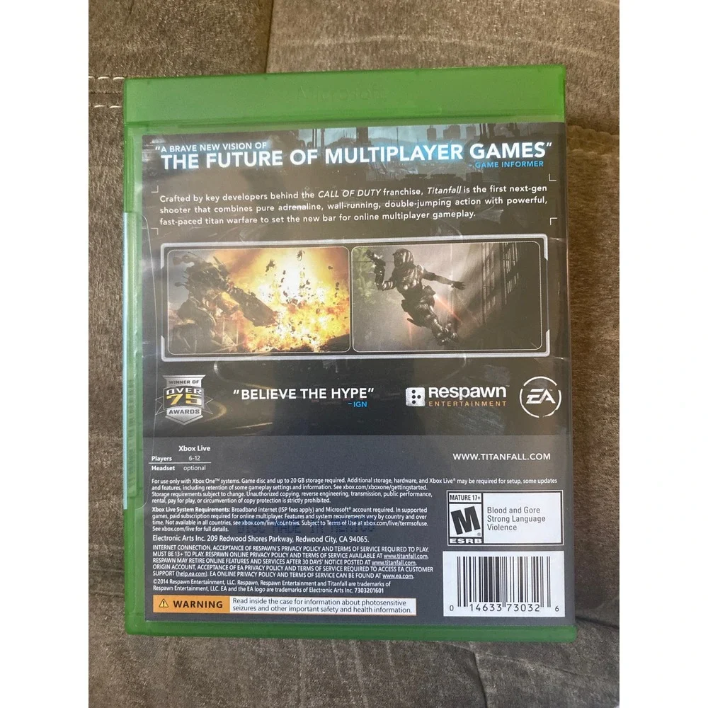 Titanfall Xbox One Game Respawn Entertainment EA Microsoft 2014 Physical Disc